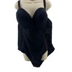 Swimsuits for All Black Backless Crochet Underwire One Piece Swimsuit Size 24 Photo 1