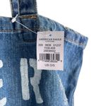 American Eagle  Denim Tote Bag Distressed Logo New Photo 3
