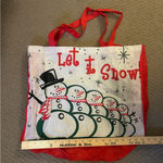 Festive Snowman Tote Bag Red Photo 2
