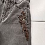 EXPRESS  Womens Slim Super High Rise Grey Jeans Embellished Lightning Bolt Sz 2R Photo 1