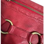 Nine West Red Leather Wristlet Clutch with Brass Hardware Vintage Purse Photo 5