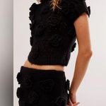Tach Clothing Women’s Polina Top Elena Crochet Knit Skirt Set Black Rosettes S Photo 11