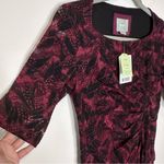 Anthropologie MAEVE Elron Ruched Lace Dress Burgundy Size 2 Square Neck NWT Photo 2