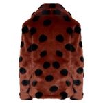 ICHI GINGERBREAD BROWN Faux Fur Coat With Abstract Accents Sz 40 Large NWT Photo 8