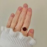 Round Chocolate Stone & Silver Ring “Bronya” Citrine Smokey Quartz Glass Boho Jewelry Brown Photo 11