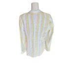 frame denim Frame - Linen Stripe Blazer In Multi Yellow and White Striped Blazer Sz 8 Photo 4