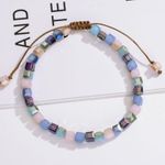 Womens Boho Macrame Square Glass Crystal Pink Photo 1