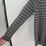 Gap  Gray Striped Wool Blend V-Neck Pullover Sweater Women's Size Medium Photo 4