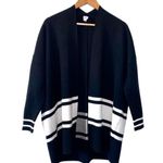 Anthropologie NVLT Pippa Bold Stripe Oversized Cardigan Sweater Black White XS Photo 0