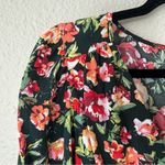 Leith  Nordstrom Green & Pink Floral Midi Dress Size Small Photo 4