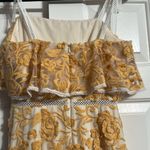 Monique Lhuillier ML  Cream and Gold Lace Dress Photo 4