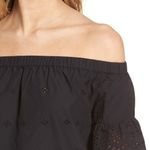 Madewell  Women's Black Eyelet Off-Shoulder Top Photo 1