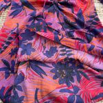 ZARA  NWT Tropical Floral Ruched Mini Dress Long Sleeve Purple Red M Photo 3