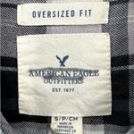American Eagle  | Small | Oversized Soft Lavender Plaid Long-Sleeve Flannel Shirt Photo 2