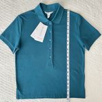 Athleta NWT Teal Pique Short Sleeve Polo Shirt Women’s Small Photo 4