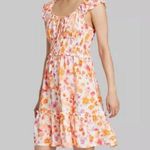 Wild Fable Pink & Orange Floral Smocked Dress  Photo 0