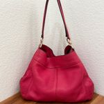 Coach  F57545 Lexy Rasberry Red Pinkish Red Pebbled Leather Shoulder Bag Photo 2