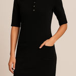 Club Monaco 100% Merino Wool Sweater Dress Black Small Photo 0