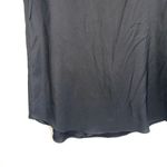 EXPRESS Black Satin Lace Up Back Cap Sleeve Blouse Photo 3