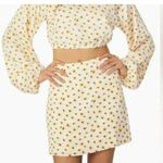 We Wore What New  Mini Slip Skirt Ditsy Daisies Floral Ivory Multi Print Size XS Photo 0