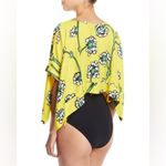 Diane Von Furstenberg Diane‎ Von Furstenberg Floral-Print Cropped Handkerchief Coverup Top Size Large Photo 1