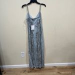 NWT ARRANGE Illusion Beaded Dress Bridal Silver Size 0 column maxi dress size 6 Photo 9