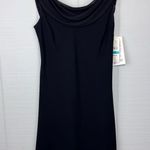 NWT S.L. Fashions Legacy Front & Back Drape Black Mini Sleeveless Cocktail Dress Size 16 Photo 0