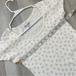 Brandy Melville Tshirt floral thermal waffle knit womens Cream (one size) pajama Photo 2