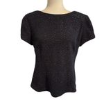 Jessica Howard | Vintage Black Glitter Blouse Keyhole Back Zipper Detail Size 12 Photo 7