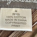 Tommy Bahama  Cotton Palm Frond Button Down Blouse White Brown Medium #0949-AZ Photo 4