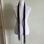 Black Crinkle Material Long Adjustable Necklace Photo 3