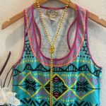 Flying Tomato Western Aztec Print Sleeveless Women’s Top Size M Photo 3