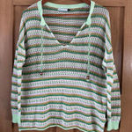Zaket & Plover Loose Knit Long Sleeve Pullover Multicolor Striped Women’s Small Green Photo 0