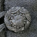 Vintage Peruvian Imports Llama Vest Folk Art Appliqué Striped Colorful Large Black Photo 8