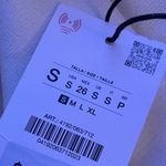 ZARA NWT Pique Dress- Sz Small in Oyster White, Sleeveless and Gold Buttons Photo 9