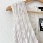 Peace + Love Sequin Wrap Drape Mini Dress in White Size 4 Photo 2