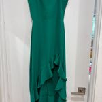 Amanda Uprichard  Green Mally Midi Dress with Ruffle Photo 2