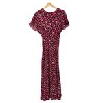 ZARA Pink & Red Floral Short Sleeve A-Line Maxi Dress XS Photo 2