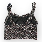 Band of Gypsies  Black & Red Floral Twist Smocked Waist Crop Top - Size Small NWT Photo 2