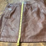 Love Riche  Brown Faux Leather Croc Embossed Mini Skirt Size Large Photo 7