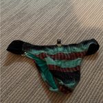 Vix Paula Hermanny Striped Bikini Bottom with Gold Accents Photo 1
