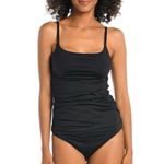 La Blanca  Island Goddess Underwire Lingerie Strap Tankini Top - Black Size 4 Photo 2