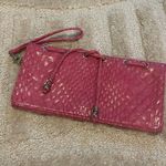 Jessica Simpson  snakeskin embossed wristlet pink wallet croc reptile Photo 2