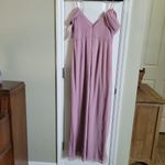 After Six NWT  off shoulder gown dress dusty rose chiffon bridesmaid prom new Photo 5