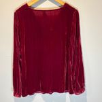 Sundance Ophelia Cranberry Red Velvet Cowl Neck Long Sleeve Top - size Medium Photo 4