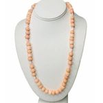 Vintage Womens Karla Jordan Peach Pastel Glass Bead Necklace 24" Long Photo 0