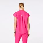 FIGS  Rafaela Oversized Scrub Top in Shocking Pink, Size XXS Photo 5
