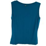 St. John St. John Women’s M Sleeveless Top Solid Teal Baltic Blue Tee Simple Basic New Photo 3