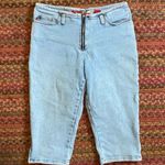 RETRO Y2K LOW RISE ZIP FRONT CAPRI JEAN PANTS COOL GIRL Blue Size 26 Photo 0