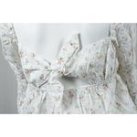 Storia Jeanne Tie Back Crop Top Floral Blouse Shirt Woman's MEDIUM Photo 5